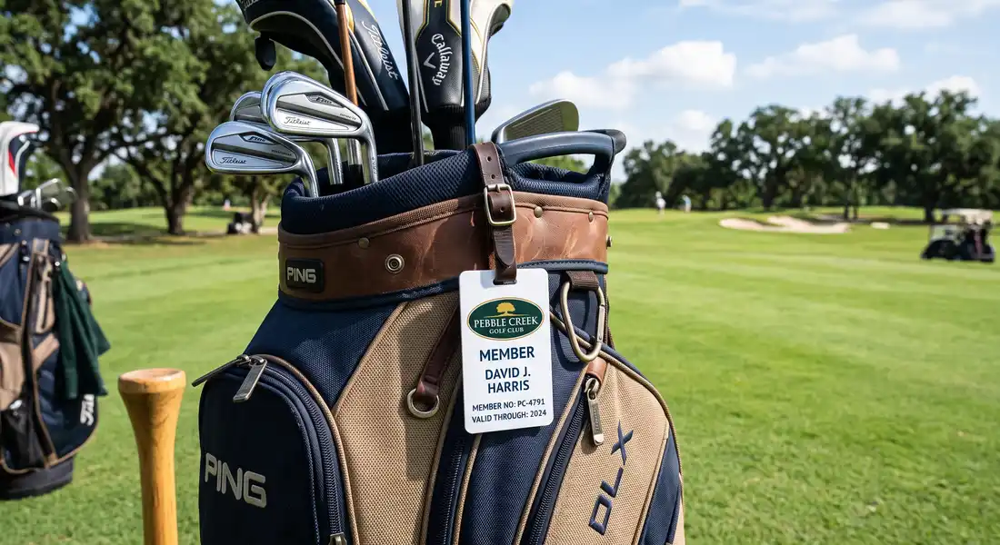 golf bag tag example
