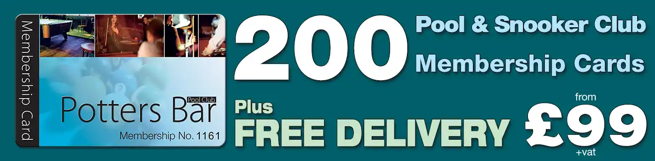 special offer on membership card printing for pool and snooker clubs
