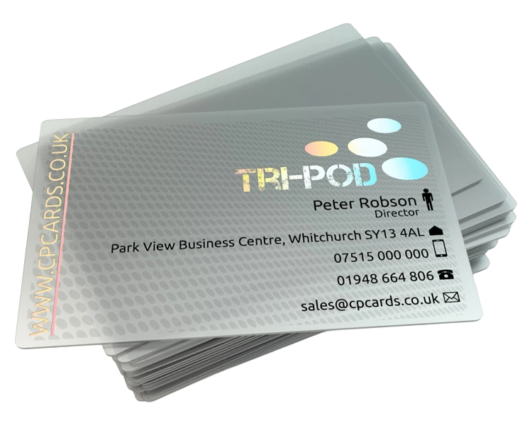 a frosted plastic card