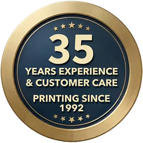Nearly 35 years experience and customer care, printing since 1992