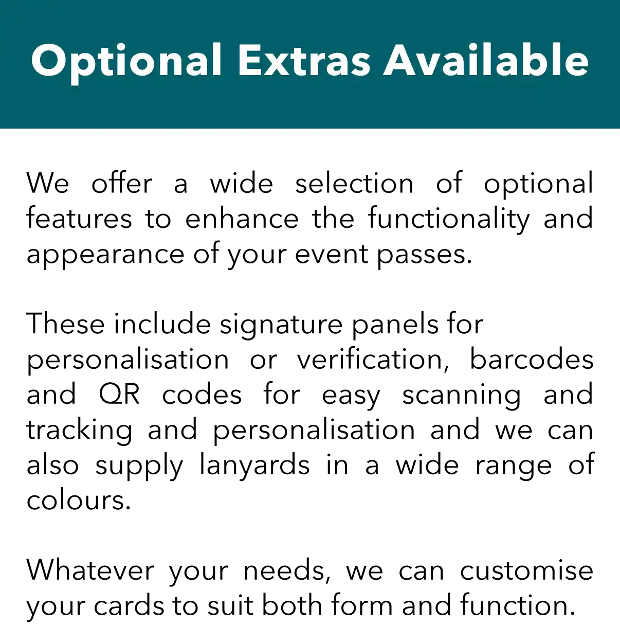 optional extras