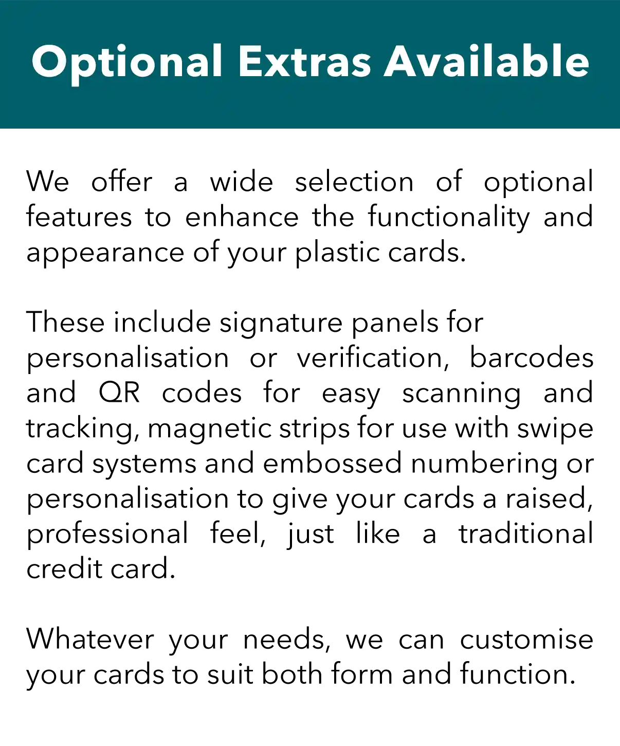optional extras