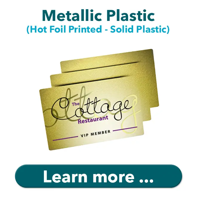 metallic plastic cards