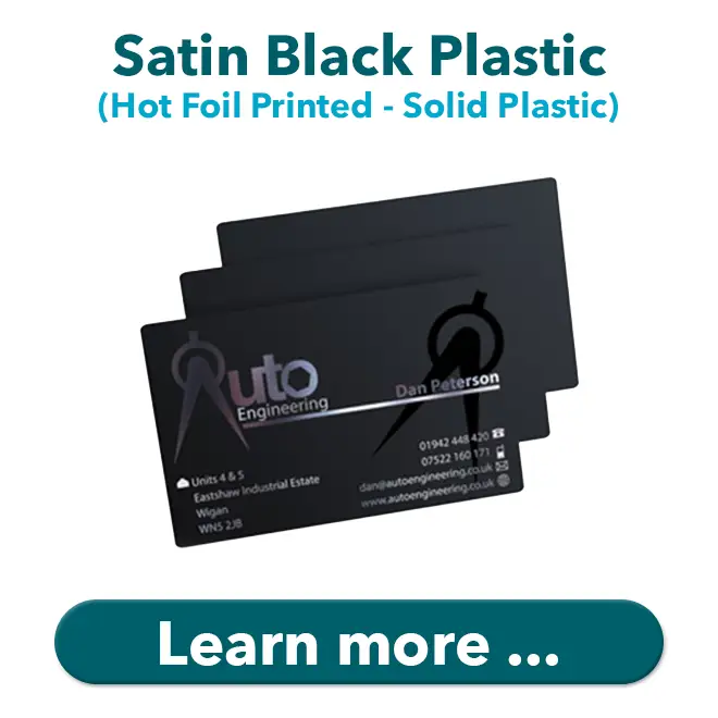 satin black plastic cards