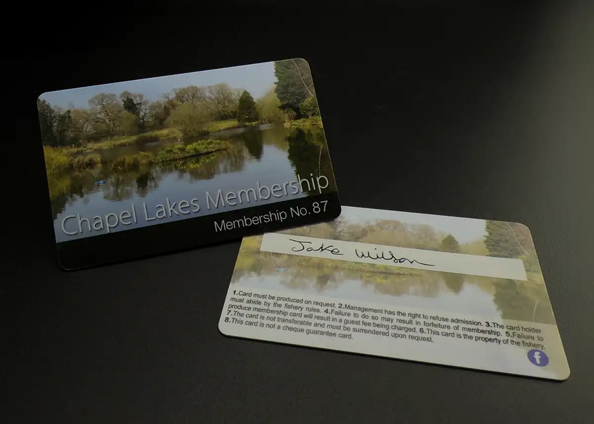 angling club membership card printing