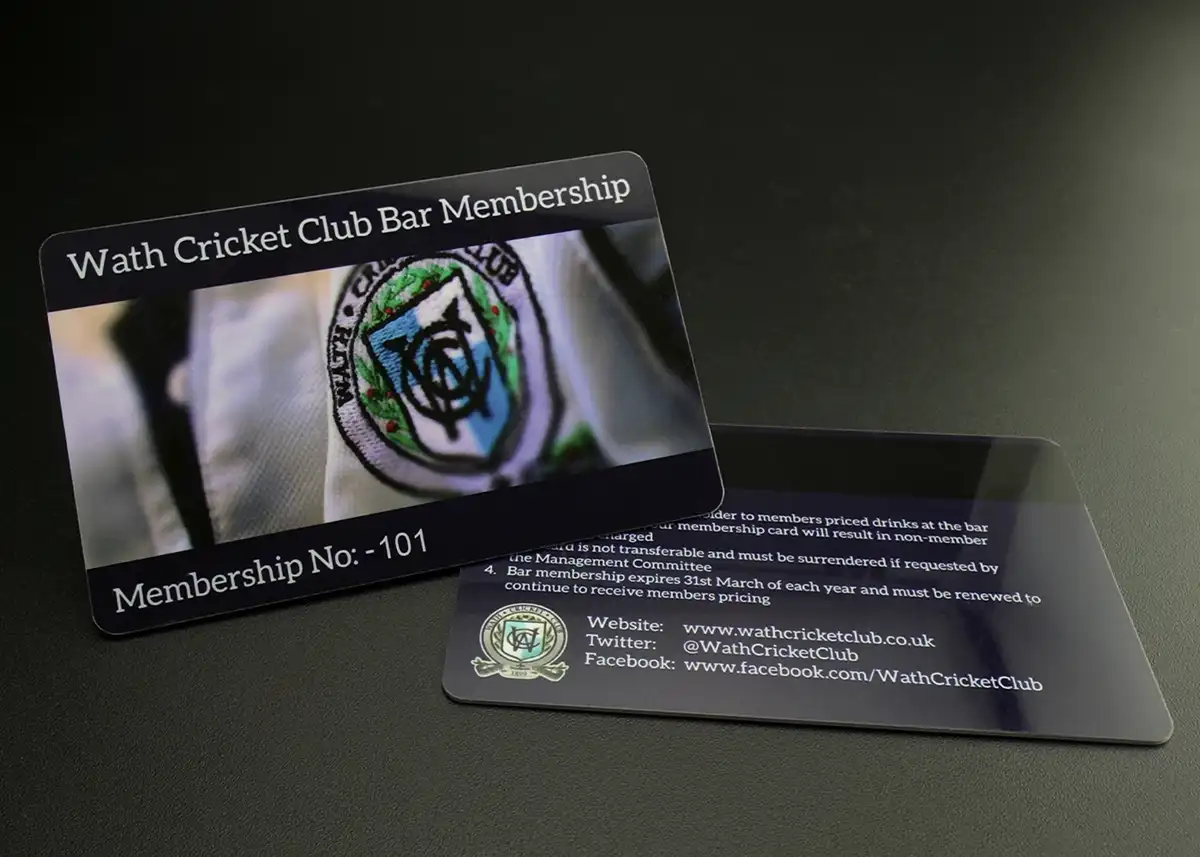 cricket club membership card printing