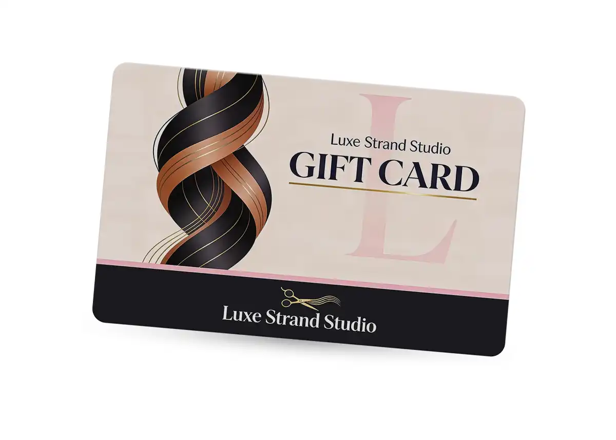 a plastic gift card for Luxe Strand Studio