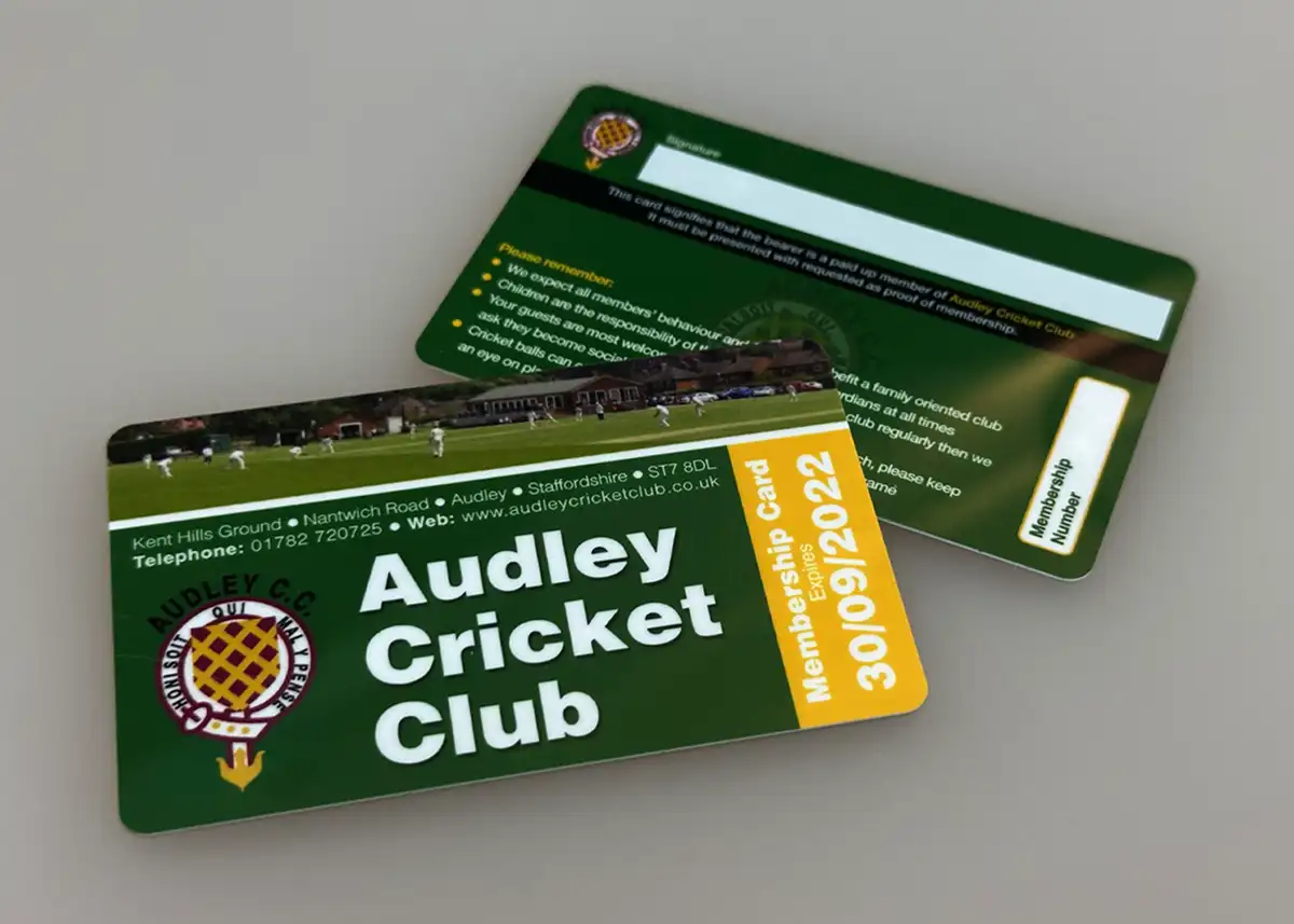 membership card printing for cricket clubs