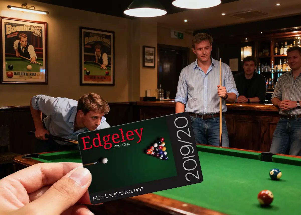 pool club membership card printing