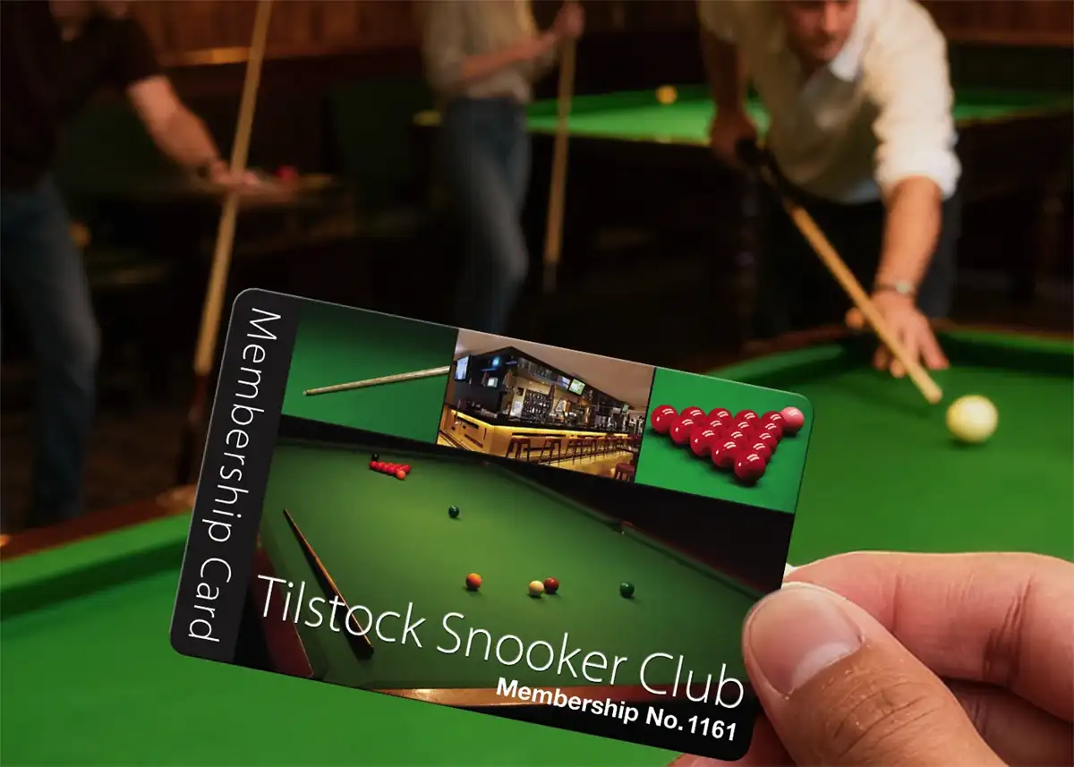 snooker club membership card printing