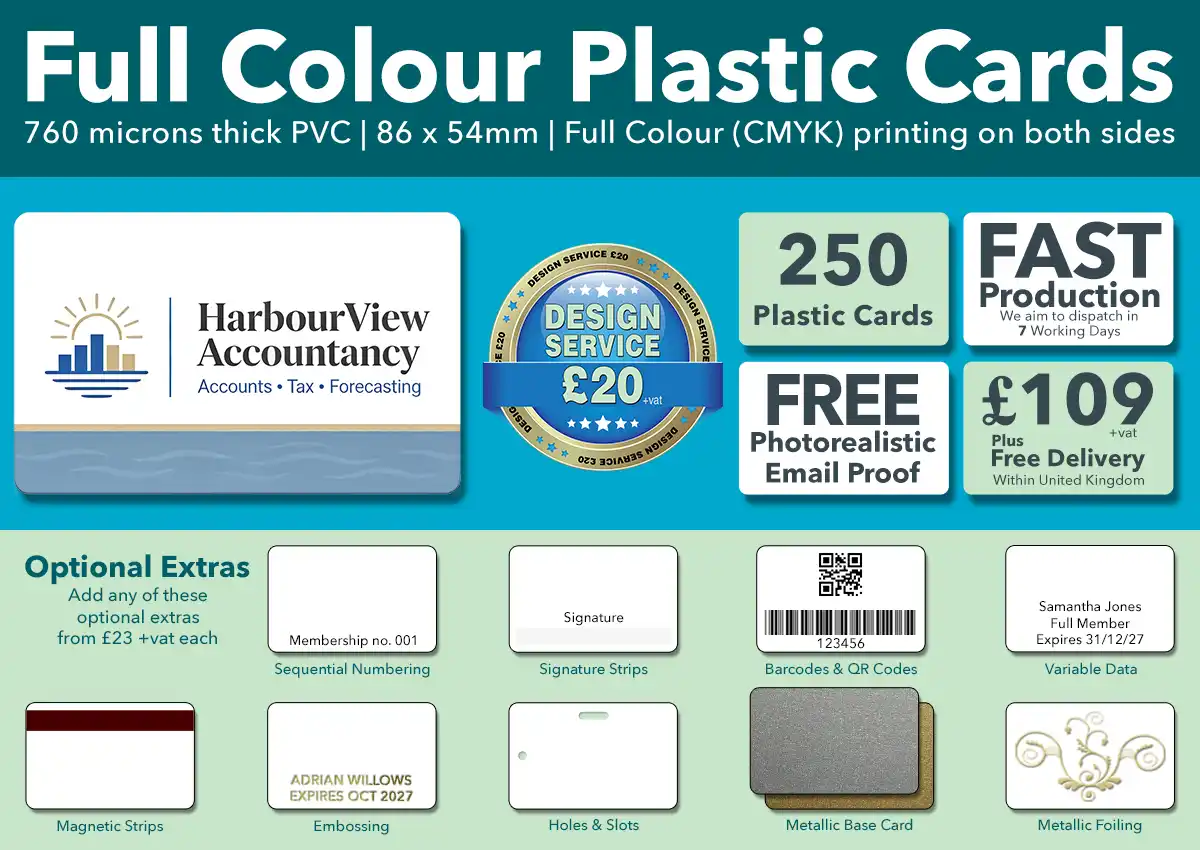 plastic cards special offer 250 cards
